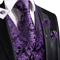 Mens Silk Jacquard Vest Tie And Accessory Set For Formal Wear 16