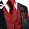Mens Silk Jacquard Vest Tie And Accessory Set For Formal Wear 19