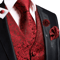 Mens Silk Jacquard Vest Tie And Accessory Set For Formal Wear 19