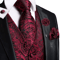 Mens Silk Jacquard Vest Tie And Accessory Set For Formal Wear 20