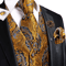 Mens Silk Jacquard Vest Tie And Accessory Set For Formal Wear 22