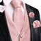 Mens Silk Jacquard Vest Tie And Accessory Set For Formal Wear 23