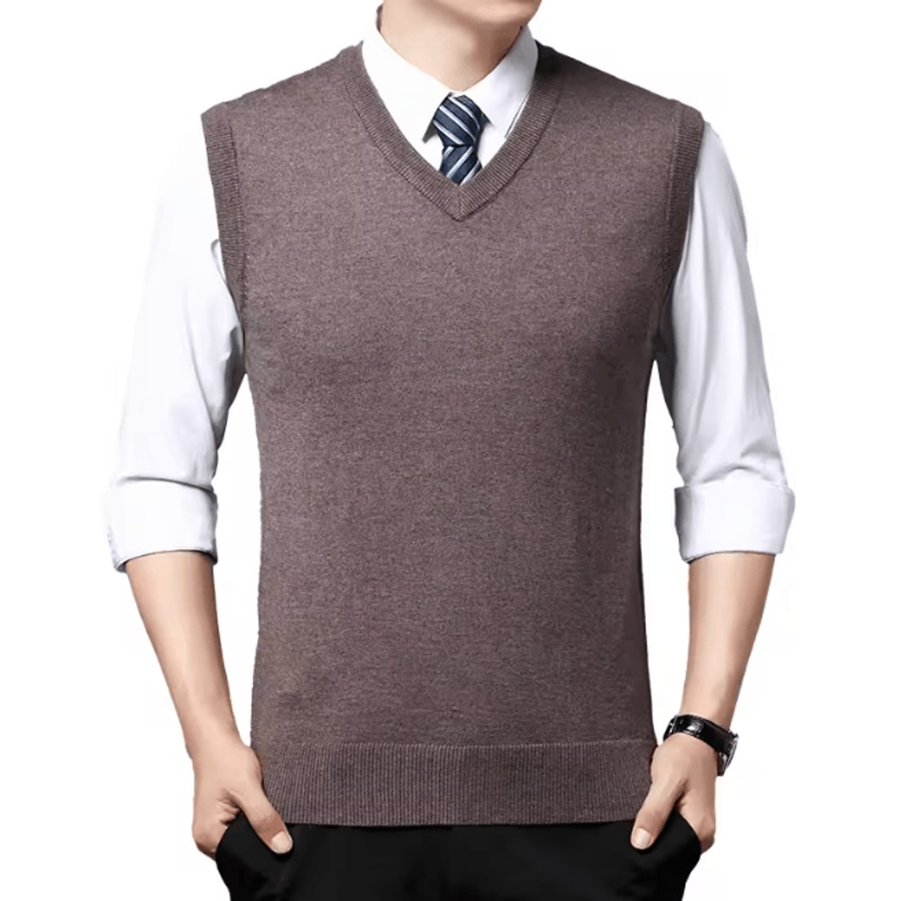 Mens Casual Sweater Vest Warm Knit Autumn Winter Wear 4