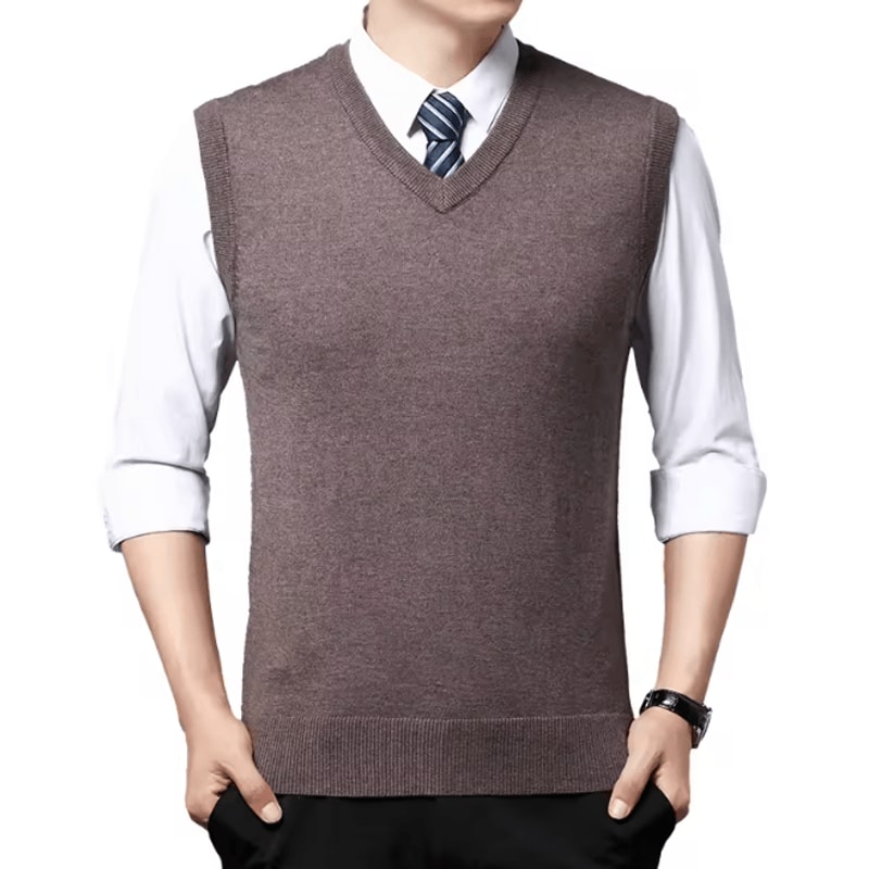 Mens Casual Sweater Vest Warm Knit Autumn Winter Wear 4