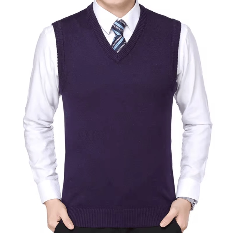 Mens Casual Sweater Vest Warm Knit Autumn Winter Wear 6