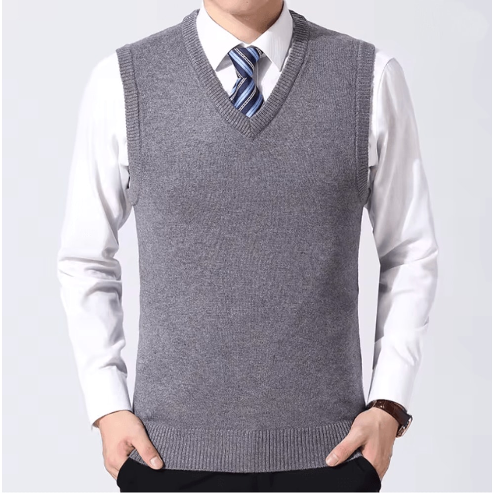 Mens Casual Sweater Vest Warm Knit Autumn Winter Wear 7