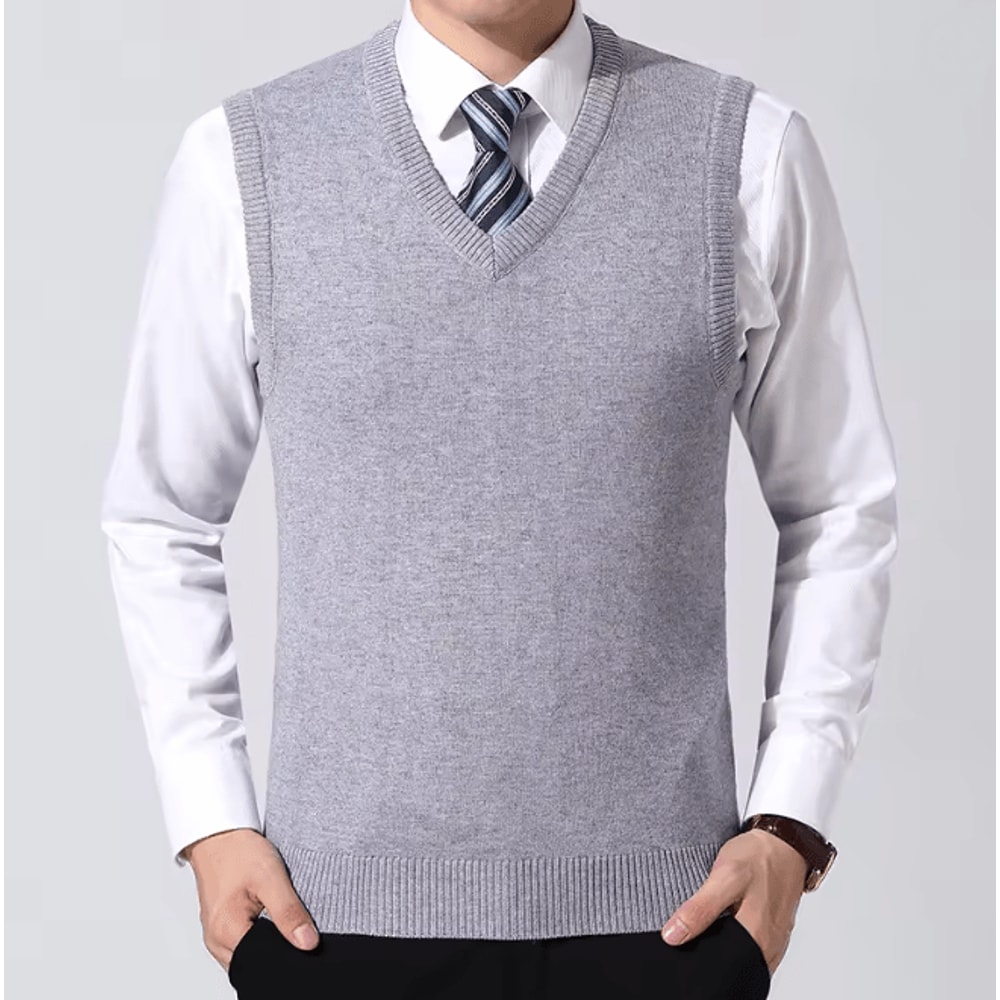 Mens Casual Sweater Vest Warm Knit Autumn Winter Wear 8