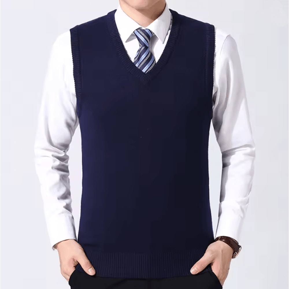 Mens Casual Sweater Vest Warm Knit Autumn Winter Wear 9