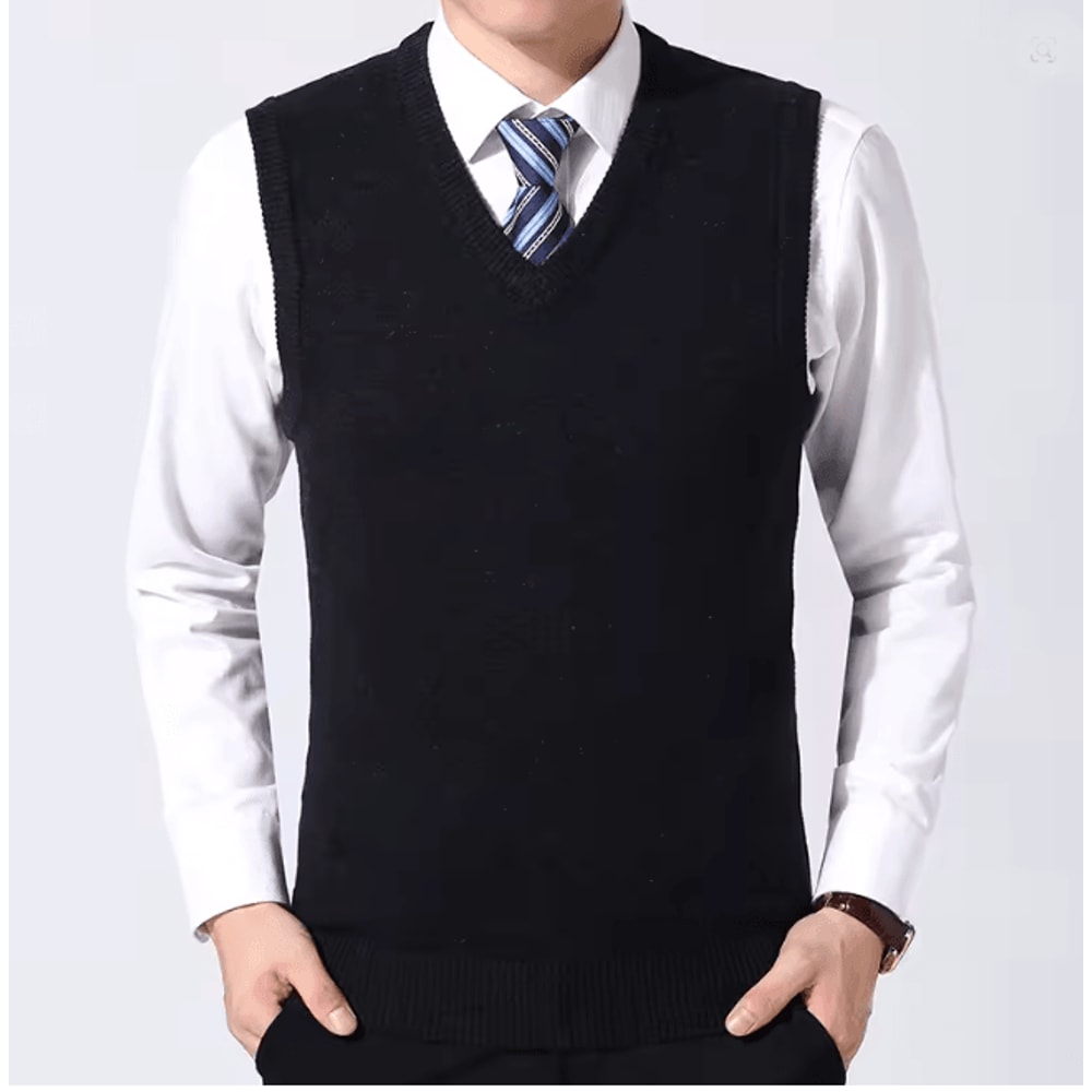 Mens Casual Sweater Vest Warm Knit Autumn Winter Wear 1