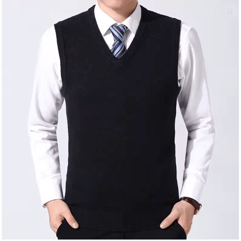 Mens Casual Sweater Vest Warm Knit Autumn Winter Wear 1