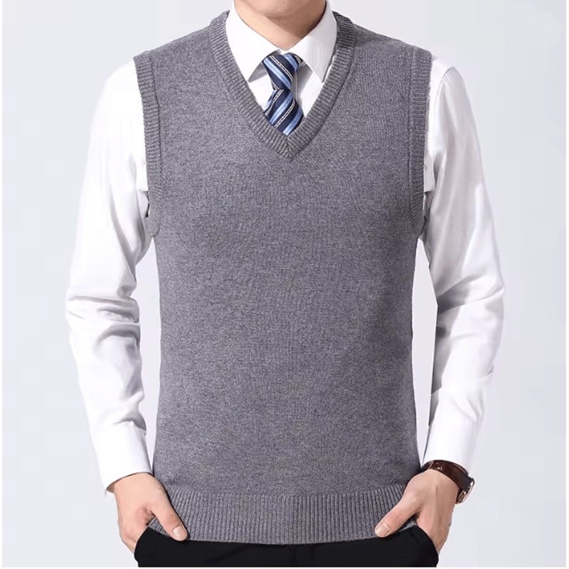 Mens Casual Sweater Vest Warm Knit Autumn Winter Wear 2