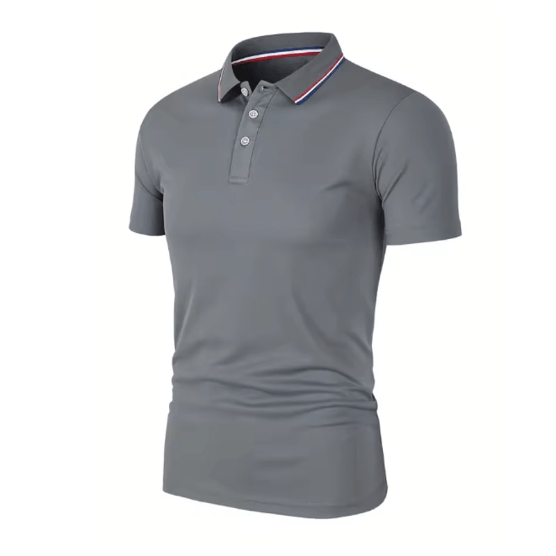 Mens Summer Breathable Polo Shirt Short Sleeve Casual Top 4