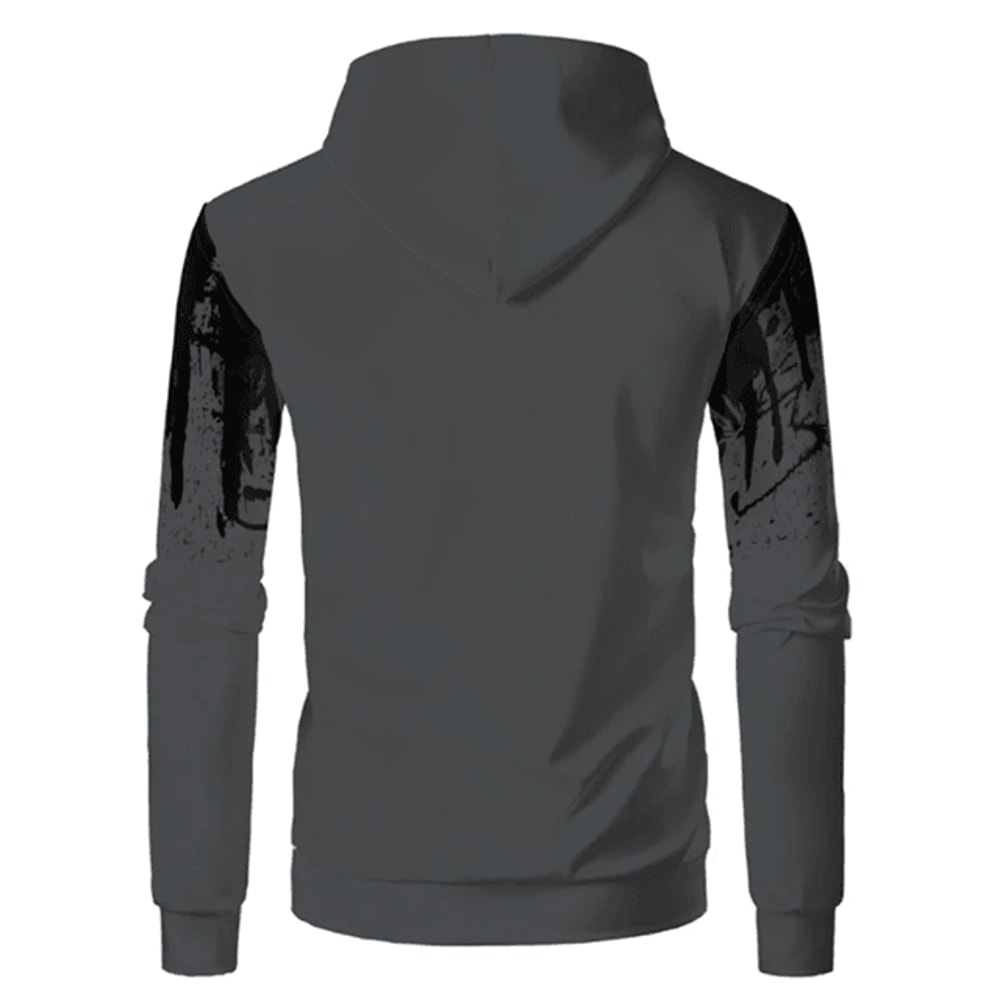 Mens 3D Printed Hooded Sports Sweater Casual Outdoor Pullover 0