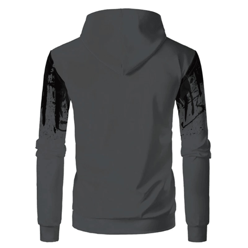 Mens 3D Printed Hooded Sports Sweater Casual Outdoor Pullover 0