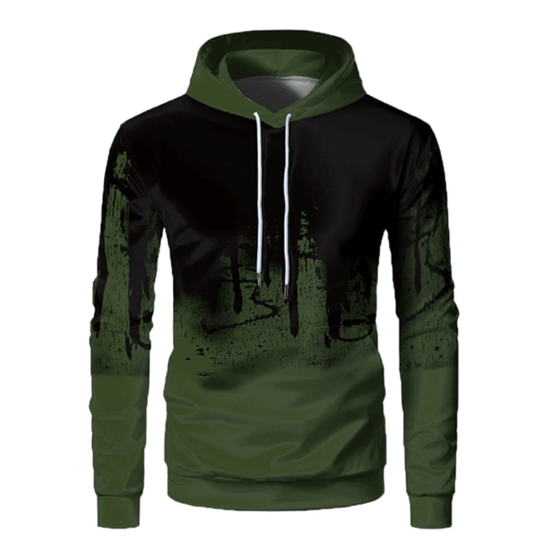 Mens 3D Printed Hooded Sports Sweater Casual Outdoor Pullover 3