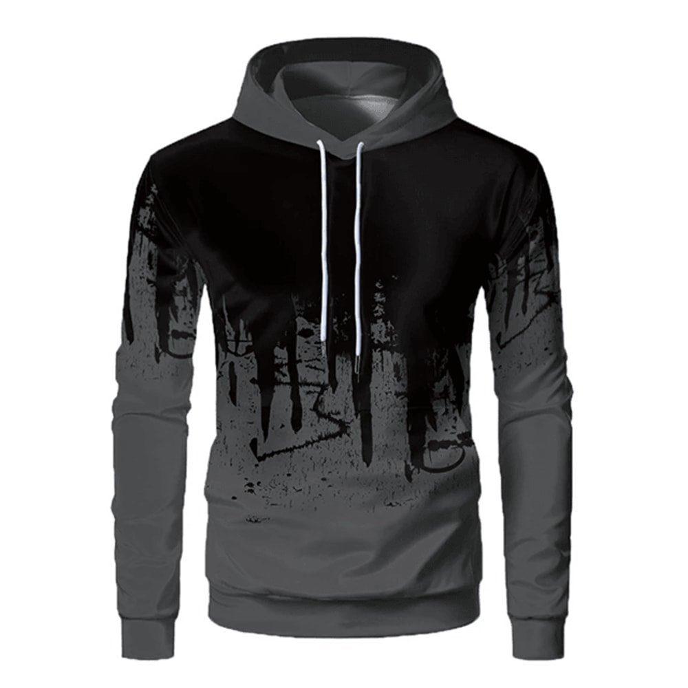 Mens 3D Printed Hooded Sports Sweater Casual Outdoor Pullover 4