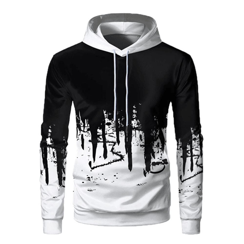 Mens 3D Printed Hooded Sports Sweater Casual Outdoor Pullover 6