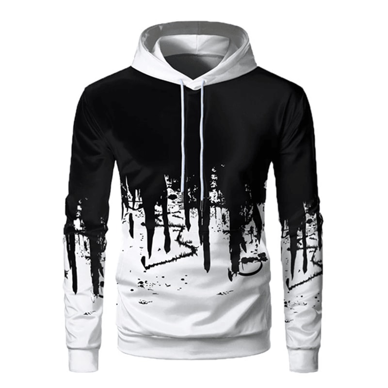 Mens 3D Printed Hooded Sports Sweater Casual Outdoor Pullover 6
