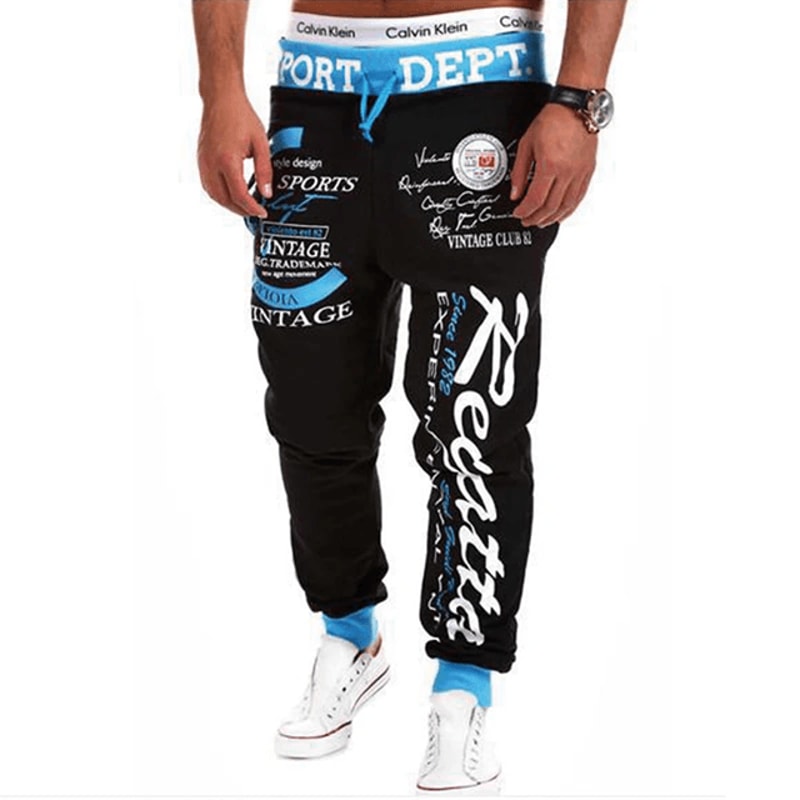 Mens Graphic Jogger Sweatpants Casual Streetwear Elastic Waist 4