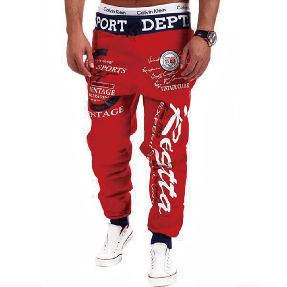 Mens Graphic Jogger Sweatpants Casual Streetwear Elastic Waist 5