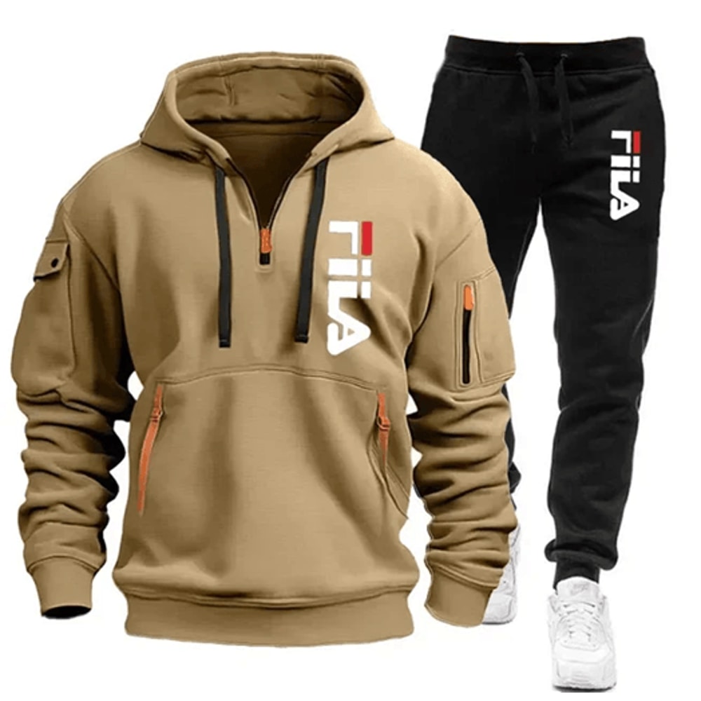 Mens Zip Up Hoodie And Sweatpants Sportswear Set Casual Fitness Jogging Outfit 9