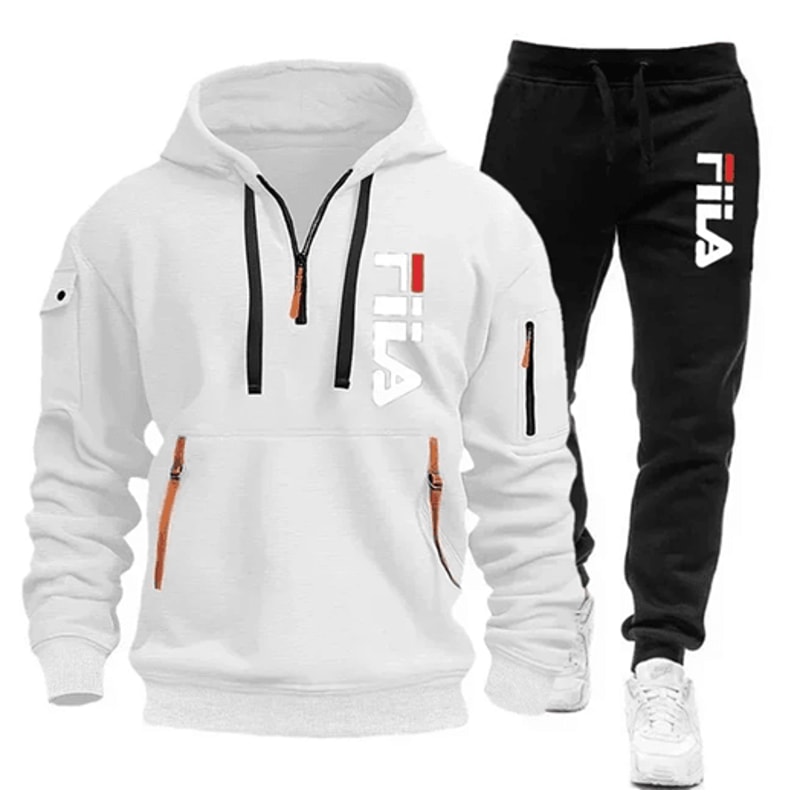 Mens Zip Up Hoodie And Sweatpants Sportswear Set Casual Fitness Jogging Outfit 15