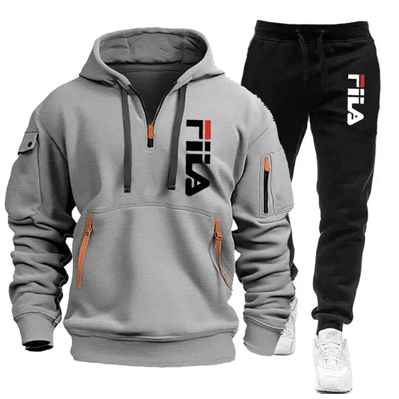 Mens Zip Up Hoodie And Sweatpants Sportswear Set Casual Fitness Jogging Outfit 16