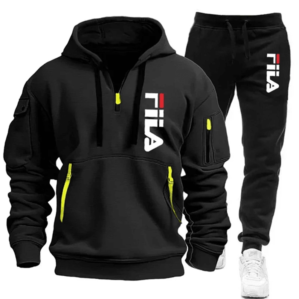 Mens Zip Up Hoodie And Sweatpants Sportswear Set Casual Fitness Jogging Outfit 3
