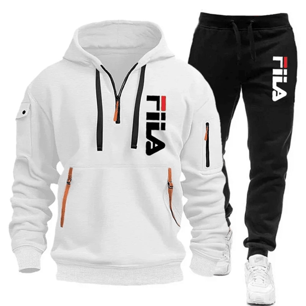 Mens Zip Up Hoodie And Sweatpants Sportswear Set Casual Fitness Jogging Outfit 4