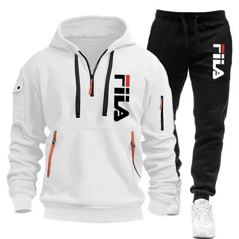 Mens Zip Up Hoodie And Sweatpants Sportswear Set Casual Fitness Jogging Outfit 4