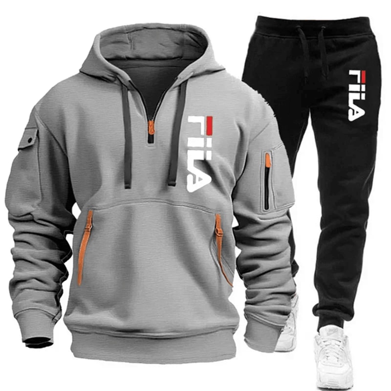 Mens Zip Up Hoodie And Sweatpants Sportswear Set Casual Fitness Jogging Outfit 6