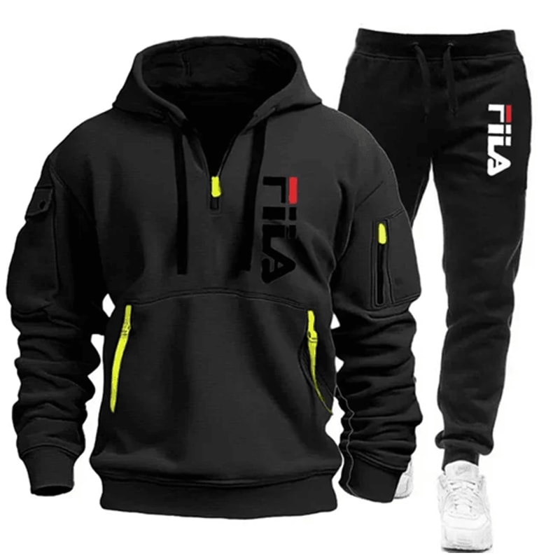 Mens Zip Up Hoodie And Sweatpants Sportswear Set Casual Fitness Jogging Outfit 8