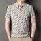 Mens Business Casual Printed Polo Shirt Short Sleeve Breathable Top 1