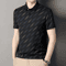 Mens Business Casual Printed Polo Shirt Short Sleeve Breathable Top 2