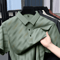 Mens Business Casual Printed Polo Shirt Short Sleeve Breathable Top 6
