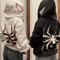 Spider Graphic Zip Up Hoodie Oversized Harajuku Streetwear Jacket 2
