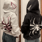 Spider Graphic Zip Up Hoodie Oversized Harajuku Streetwear Jacket 2