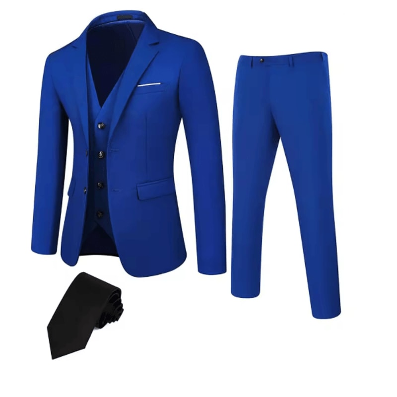 Mens Business Suit Set Regular Fit Formal Tuxedo Jacket And Trousers 5