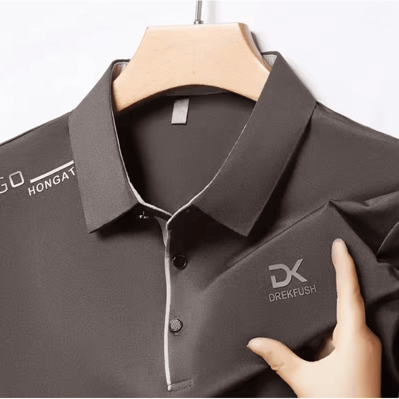 Mens Business Casual Polo Shirt Short Sleeve Breathable Top 9