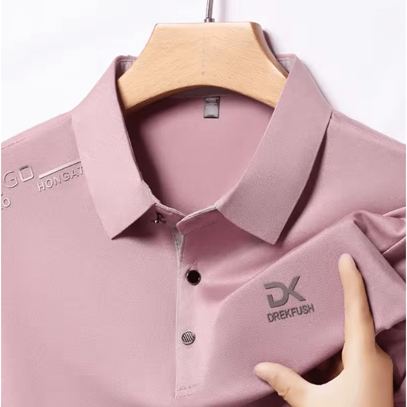 Mens Business Casual Polo Shirt Short Sleeve Breathable Top 7