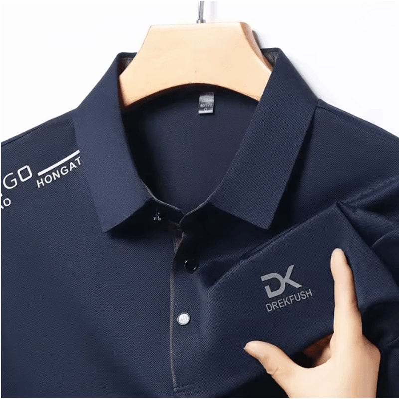 Mens Business Casual Polo Shirt Short Sleeve Breathable Top 8