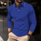 Mens Summer Long Sleeve Lapel Polo Shirt Breathable Casual Top 12