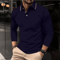 Mens Summer Long Sleeve Lapel Polo Shirt Breathable Casual Top 13