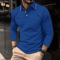 Mens Summer Long Sleeve Lapel Polo Shirt Breathable Casual Top 4