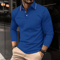 Mens Summer Long Sleeve Lapel Polo Shirt Breathable Casual Top 4