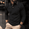 Mens Summer Long Sleeve Lapel Polo Shirt Breathable Casual Top 5