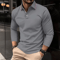 Mens Summer Long Sleeve Lapel Polo Shirt Breathable Casual Top 6