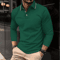 Mens Summer Long Sleeve Lapel Polo Shirt Breathable Casual Top 7
