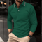 Mens Summer Long Sleeve Lapel Polo Shirt Breathable Casual Top 7