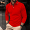 Mens Summer Long Sleeve Lapel Polo Shirt Breathable Casual Top 1